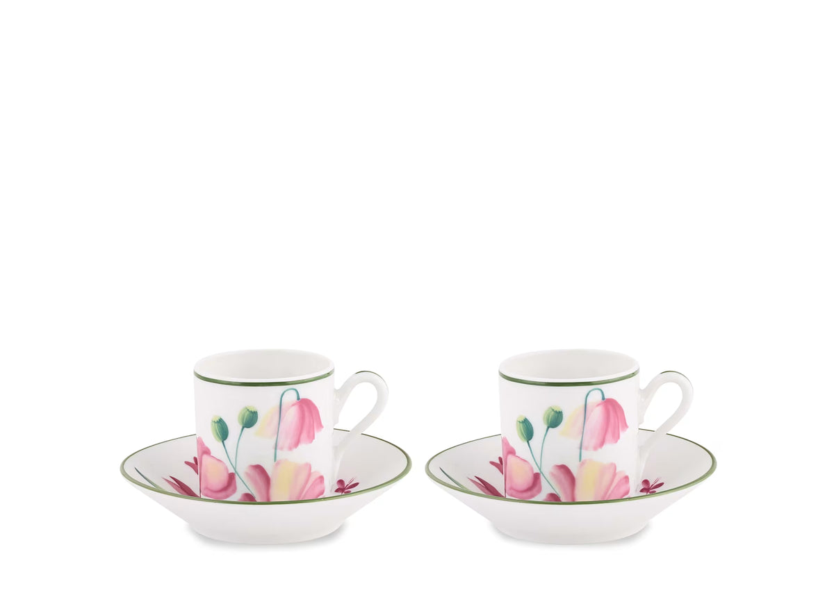 Florenza Malva Pink Espresso Set/2 - Bianco