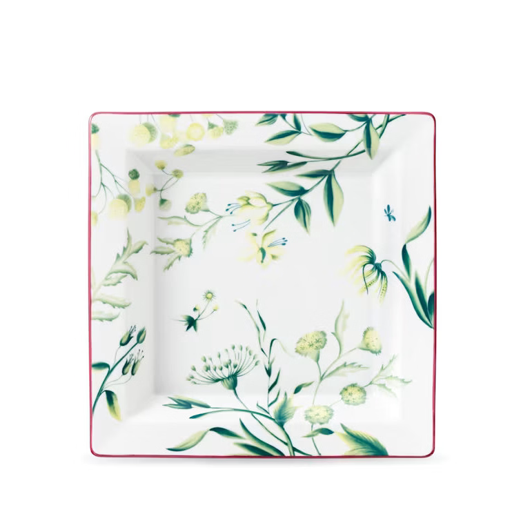 Florenza Acanto Green Lg Square Tray - Bianco