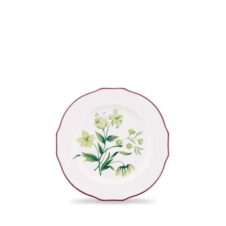 Florenza Acanto Green Dessert Plate - Bianco
