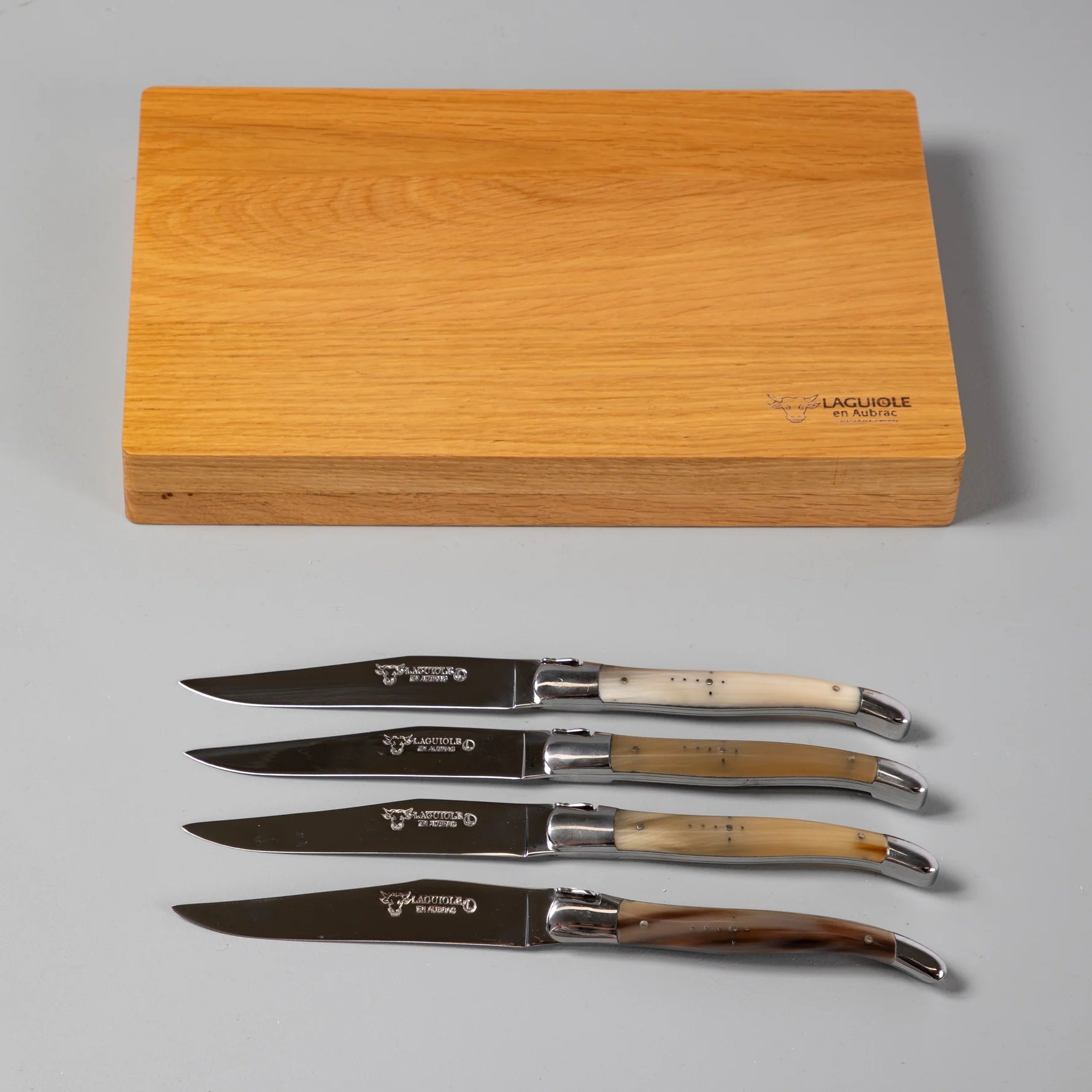 Laguiole Jean Neron Steak Knives in Solid Horn
