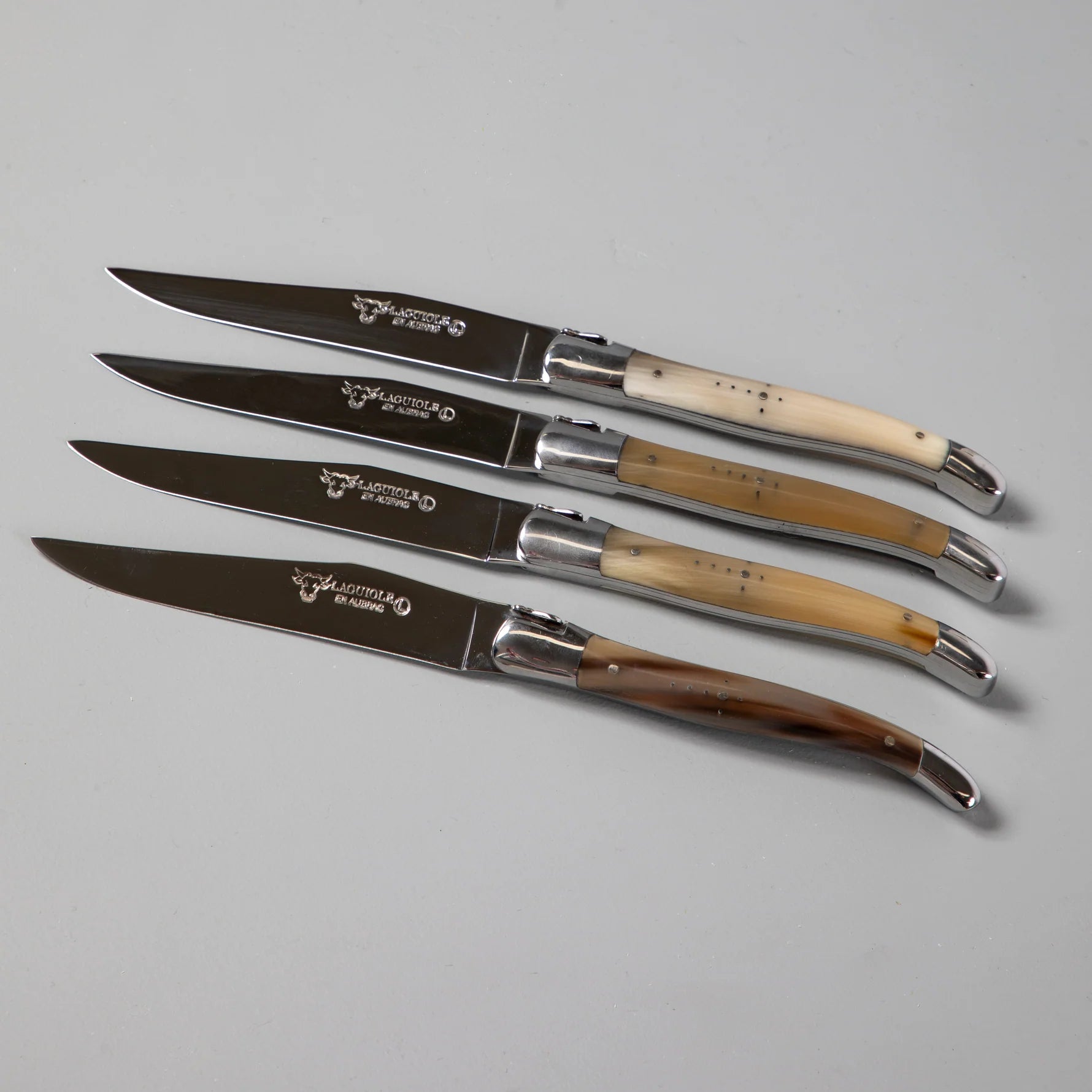 Laguiole Jean Neron Steak Knives in Solid Horn