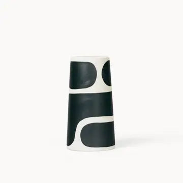 Black Color Block Pillar Vase - Large