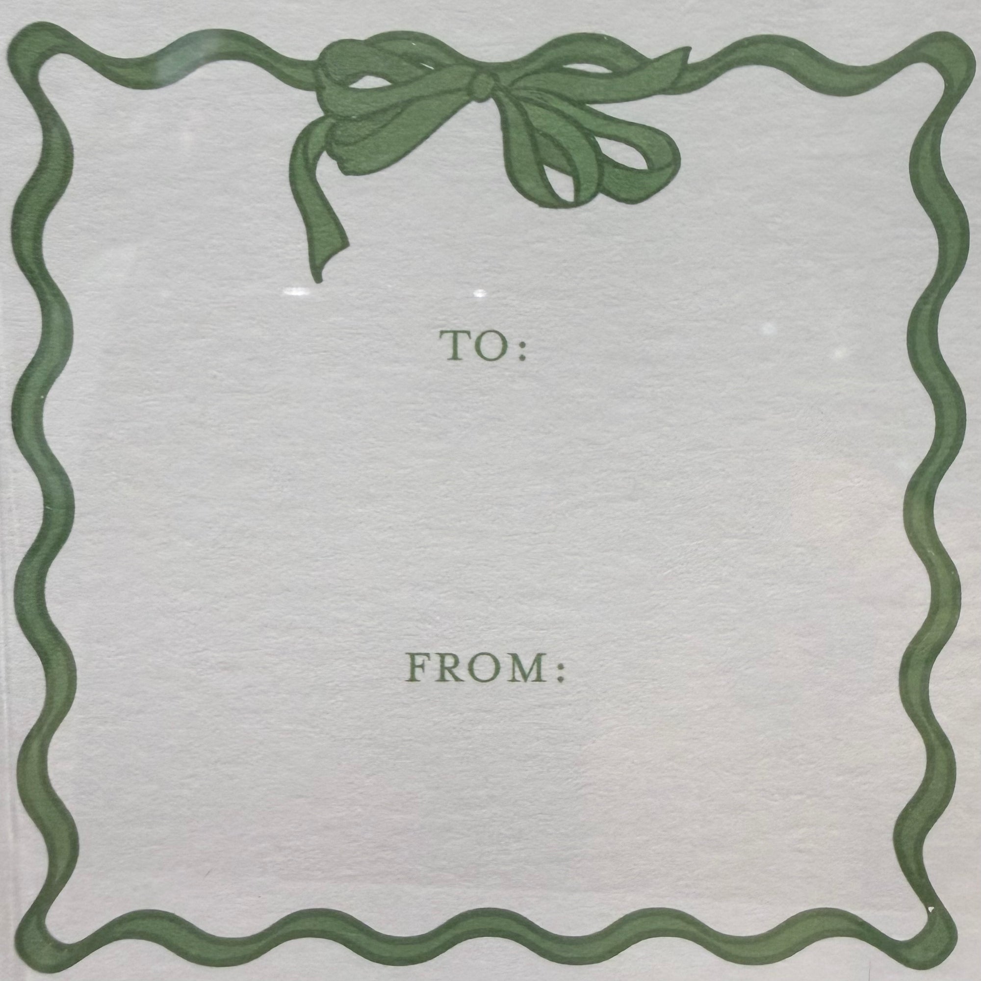 Gift Enclosures Square Ribbon Olive in Box