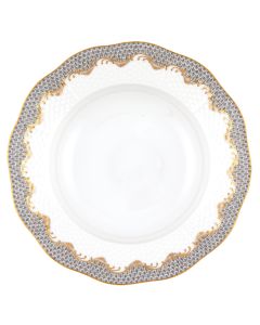 Herend - Fish Scale Gray Rim Soup Plate
