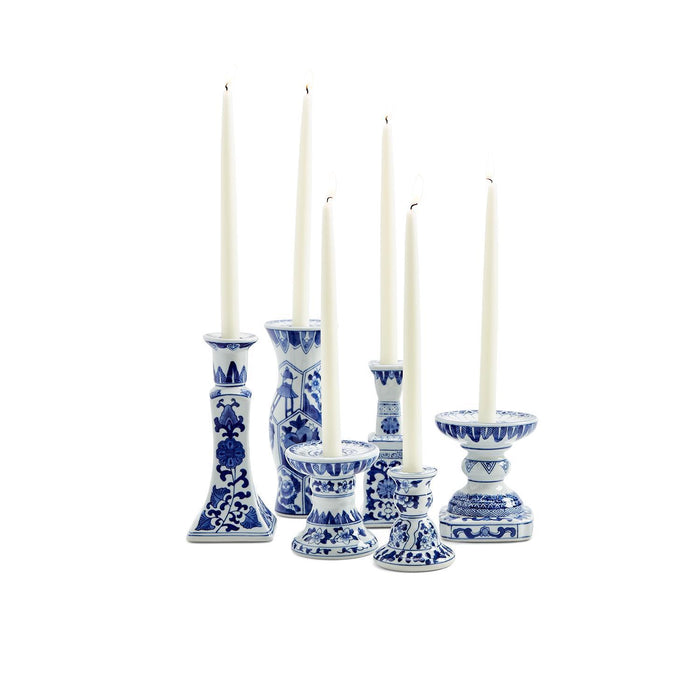 Chinoiserie - Canton Blue & White Candleholder #3 - Pair