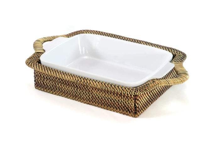 Calaisio - Rectangular Casserole Basket w/Stoneware Roaster M