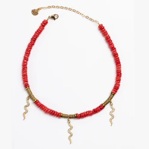 Iris Kaa Rosso Necklace w/Snakes