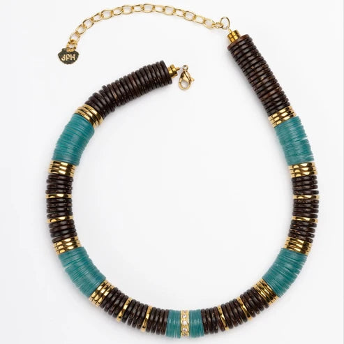 Jaipur Cyan Brown Coco Necklace