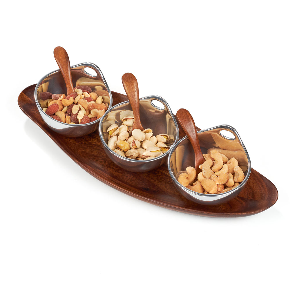 Nambé - Portables Triple Condiment Server