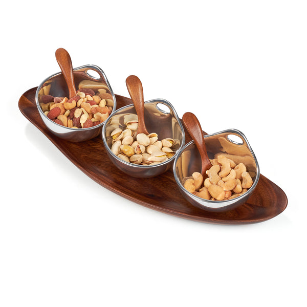 Nambé - Portables Triple Condiment Server – The Island Shop