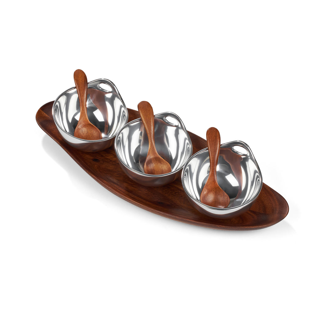 Nambé - Portables Triple Condiment Server – The Island Shop