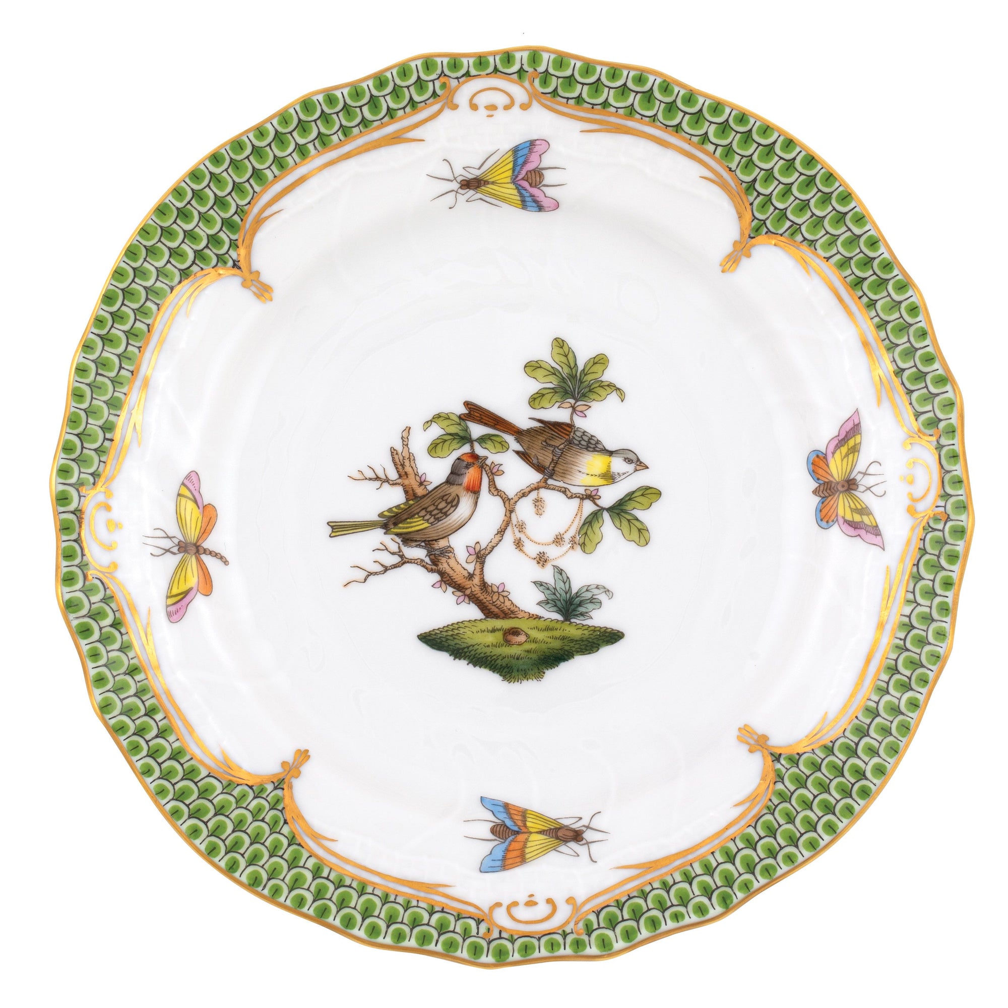 Herend - Rothschild Bird Green Bread &amp; Butter Plate